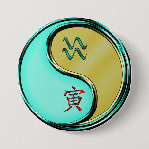 Aquarius & Metal Tiger 7.5 Cm Round Badge