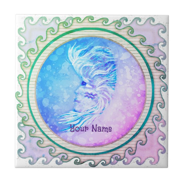 Aquarius Moon Woman  Tile (Front)