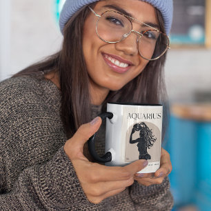 Aquarius Mug   Feminine Astrology Gift for Women