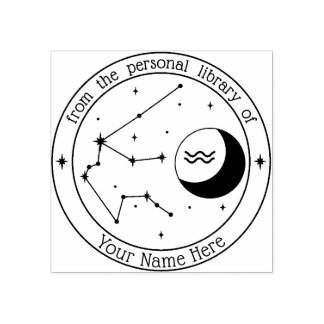 Aquarius Personalised Zodiac Book Stamp