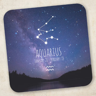Aquarius   Personalized Zodiac Constellation Square Sticker