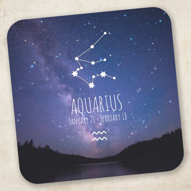 Aquarius | Personalized Zodiac Constellation Square Sticker (Creator Uploaded)