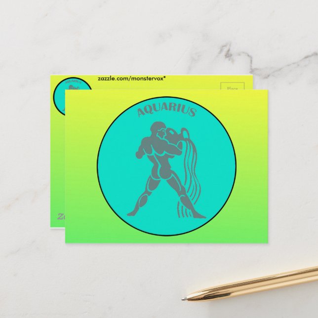 Aquarius Postcard (Front/Back In Situ)
