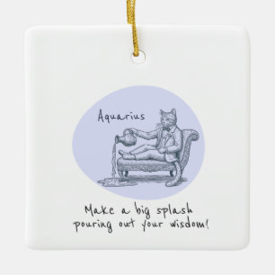 Aquarius Pun Funny Holiday Christmas Ornament