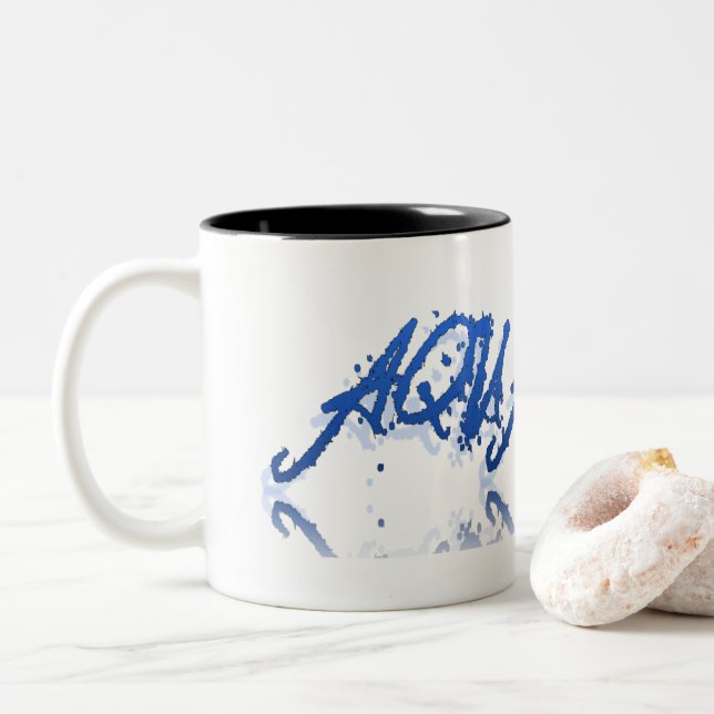 Aquarius Reflection Two-Tone Coffee Mug (With Donut)