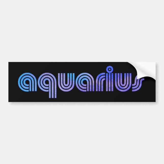 Aquarius Retro Zodiac Star Sign Birthday  Bumper S Sticker (Front)