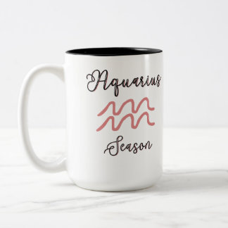 Aquarius Season - pink Two-Tone Coffee Mug