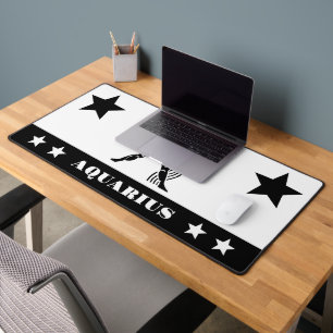 Aquarius sign desk mat