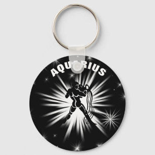 Aquarius sign key ring