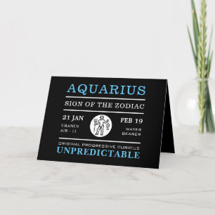 Aquarius Sign of the Zodiac, Astrological Card
