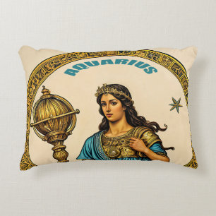 Aquarius sign of the zodiac decorative cushion