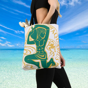 Aquarius Sign of the Zodiac on a Tote Bag