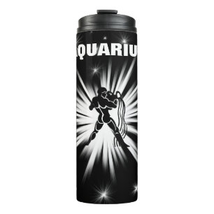 Aquarius sign thermal tumbler