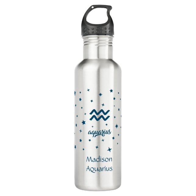 Aquarius Sign Zodiac Astrology Birthday  710 Ml Water Bottle (Front)