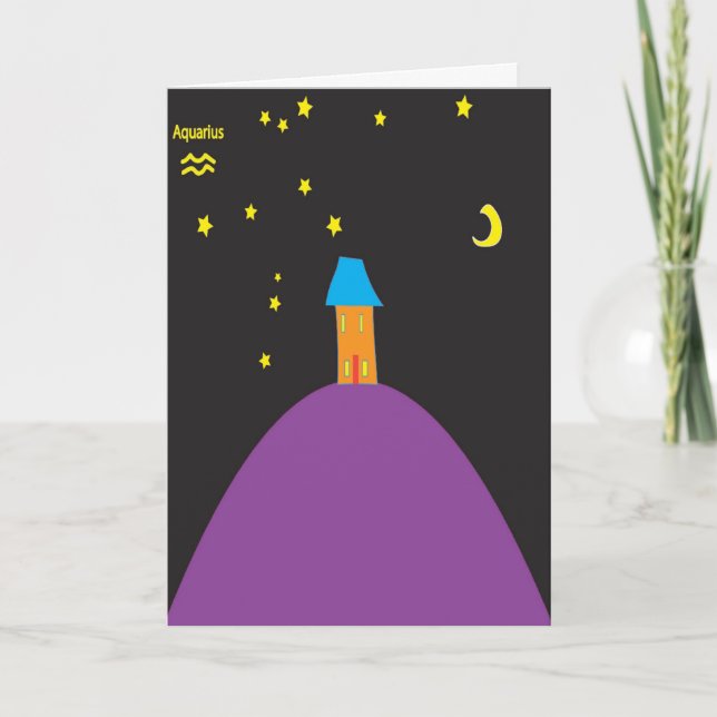 Aquarius star sign birthday card (Front)