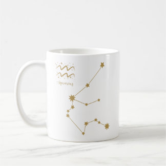 Aquarius Star Sign Gold Constellation  Coffee Mug