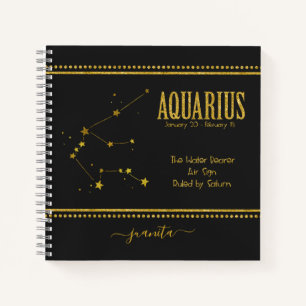 Aquarius Star Sign Notebook