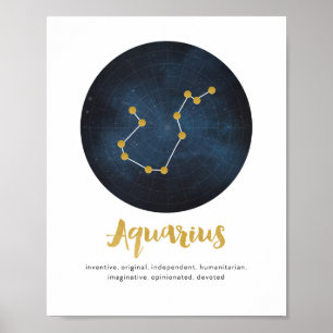 Aquarius star sign print