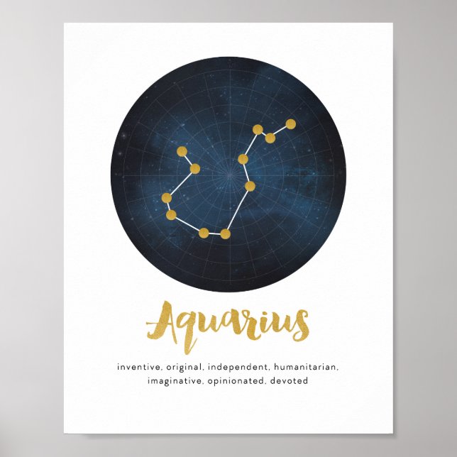 Aquarius star sign print (Front)