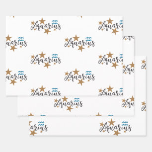 Aquarius Star Sign Wrapping Paper 