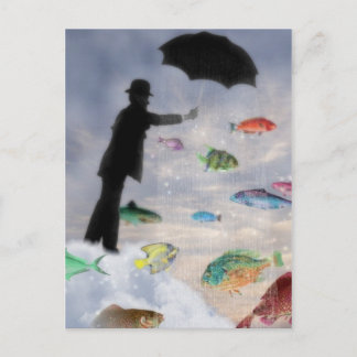 Aquarius- Surrealist Zodiac Postcard
