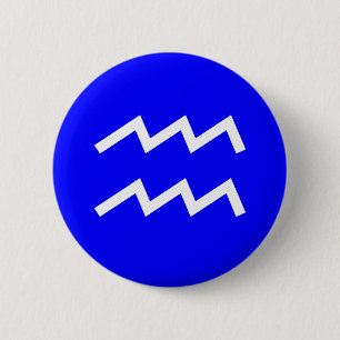 Aquarius Symbol - Customised 6 Cm Round Badge