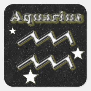 Aquarius symbol square sticker