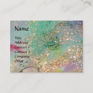 AQUARIUS ,teal,blue,green, gold yellow Business Card