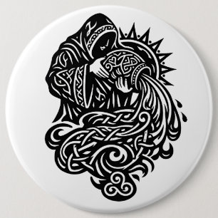 Aquarius — The Water Bearer by BurnsInHell 6 Cm Round Badge