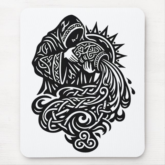 Aquarius — The Water Bearer by BurnsInHell Mouse Mat (Front)