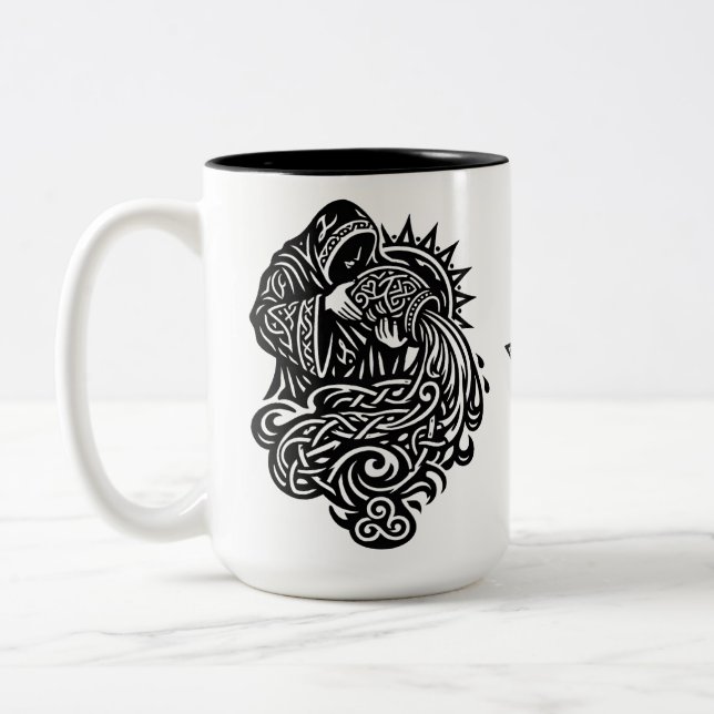 Aquarius — The Water Bearer by BurnsInHell Two-Tone Coffee Mug (Left)