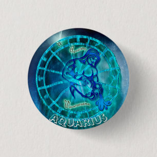 Aquarius the Water Bearer Horoscope 3 Cm Round Badge