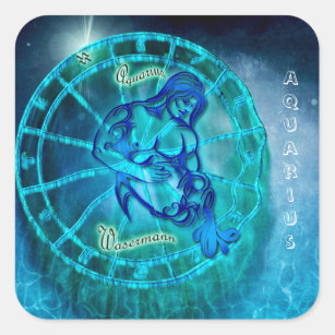 Aquarius the Water Bearer Horoscope Square Sticker