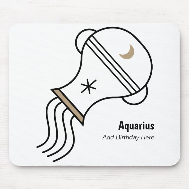 Aquarius the water bearer personalised zodiac mouse mat (Front)