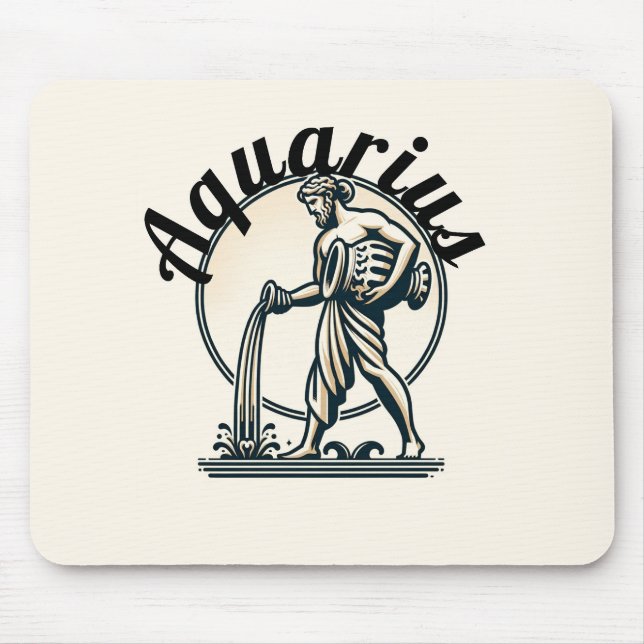 Aquarius the Water Bearer Vintage Zodiac Mouse Mat (Front)