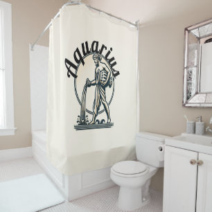 Aquarius the Water Bearer Vintage Zodiac Shower Curtain
