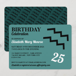 Aquarius, The Water Bearer, Zodiac Birthday Invitation