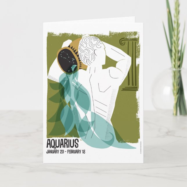 Aquarius the Water Bearer Zodiac Card (Front)