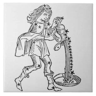 Aquarius (the Water Carrier) an illustration from Tile