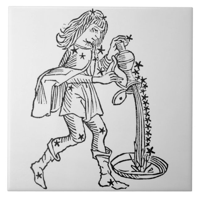 Aquarius (the Water Carrier) an illustration from Tile (Front)