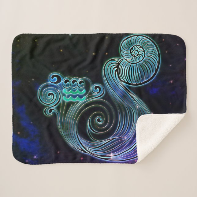 aquarius the water carrier zodiac blanket (Front (Horizontal))