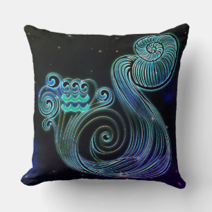 aquarius the water carrier zodiac pillow