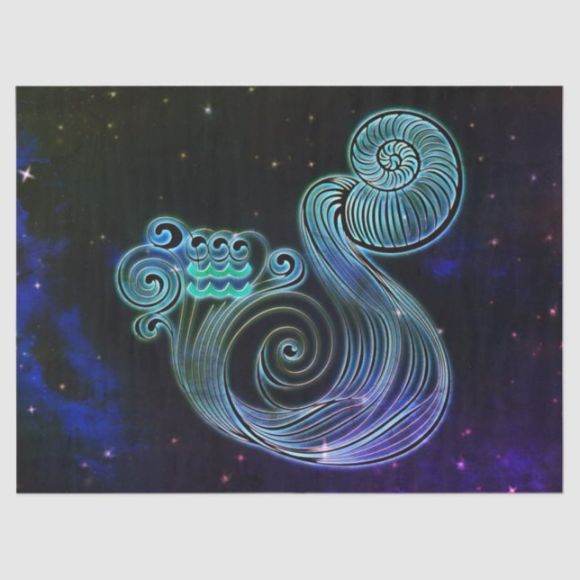 aquarius the water carrier zodiac tissue paper (Front)