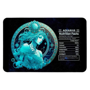 Aquarius-Themed Nutritional Value Magnet