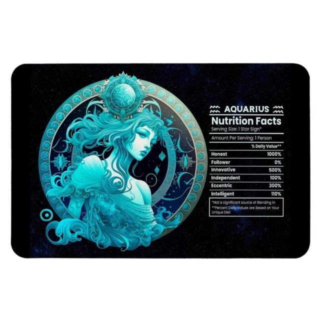 Aquarius-Themed Nutritional Value Magnet (Horizontal)