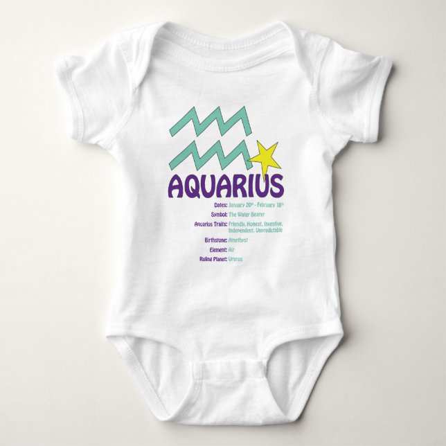 Aquarius Traits Baby Bodysuit (Front)