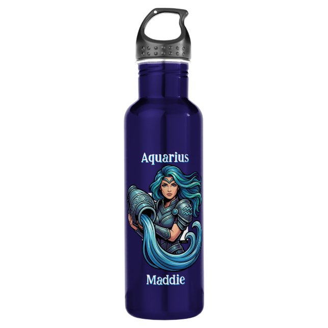 Aquarius Traits, Dates and Energy | Personalized 710 Ml Water Bottle (Front)