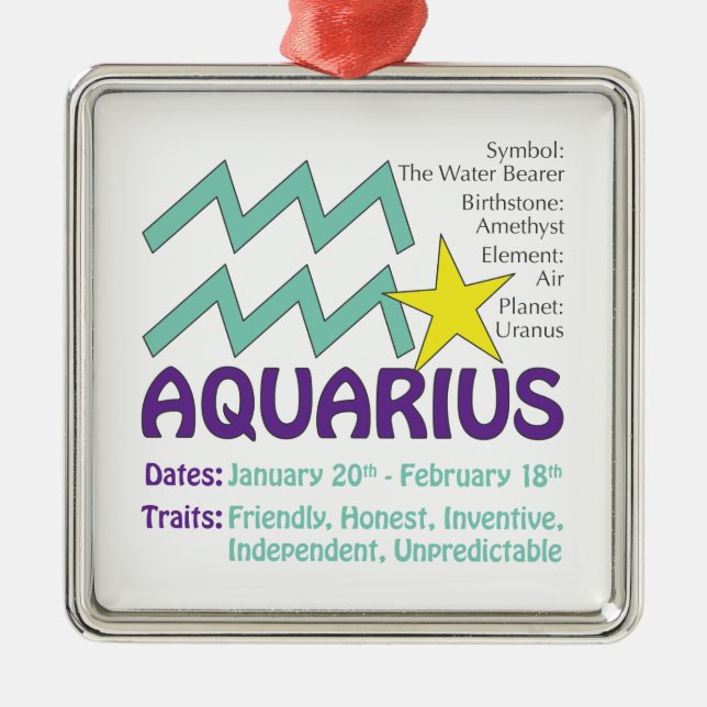 Aquarius Traits Ornament (Front)