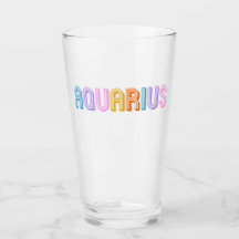 Aquarius typography trendy zodiac colourful