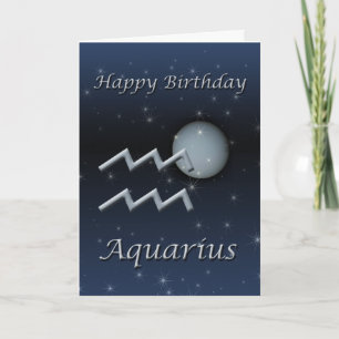 Aquarius Uranus Happy Birthday Greeting Card
